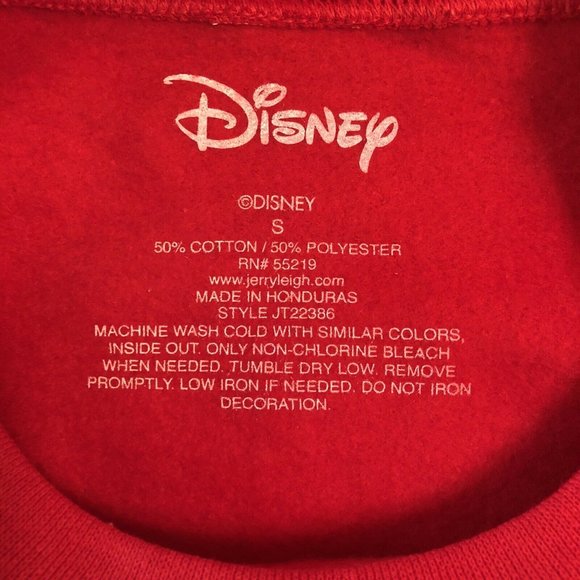 Disney Size L Red Black & White Checker Sweatshirt - Picture 2 of 3